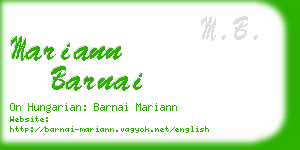 mariann barnai business card